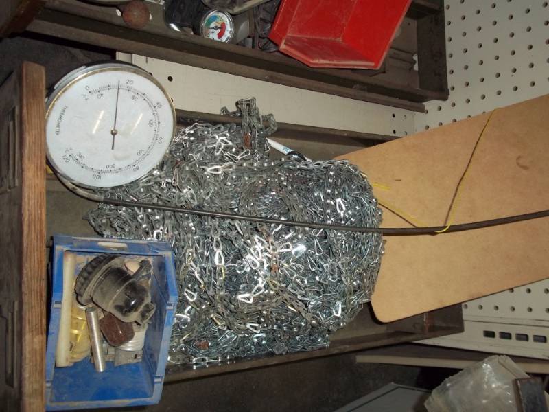 lot 253 image: steel drawer wchain, thermometer, clip board drawer included