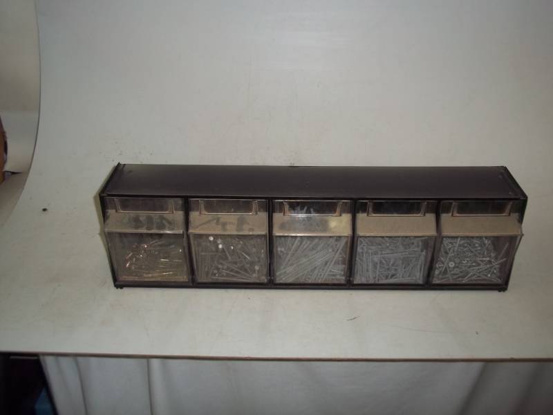 lot 324 image: Plastic parts Storage Bin with parts