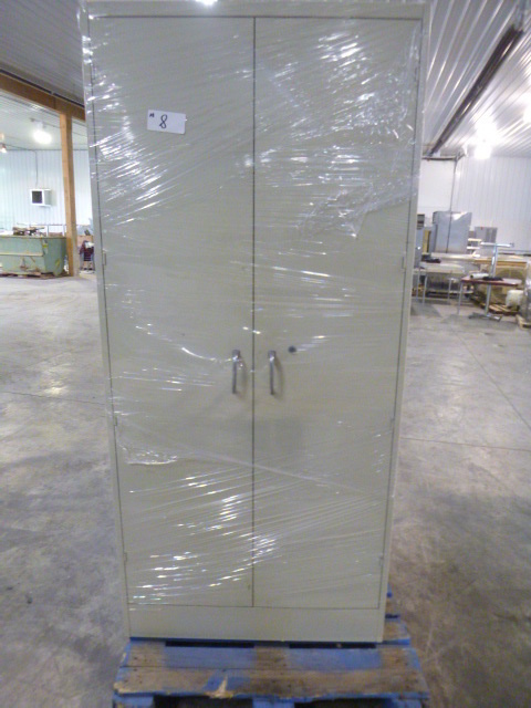 2 Metal Cabinets with Shelves