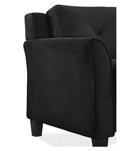 Hartford Sofa with Curved Arm DK BrownBlack