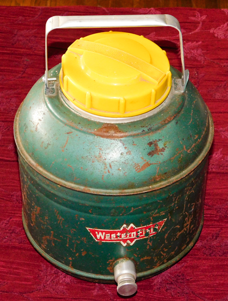 lot 24 image: vintage Western Field cooler jug 1 gallon jug with spigot