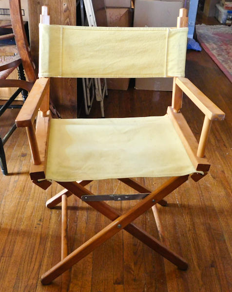 lot 25 image: canvas and wood folding chair