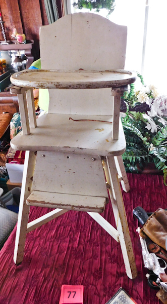 lot 77 image: vintage highchair needs some cosmetic TLC