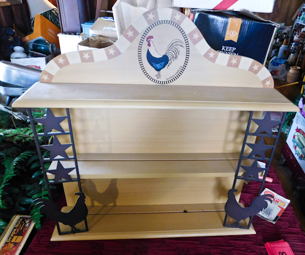 lot 78 image: rooster wall shelf unit