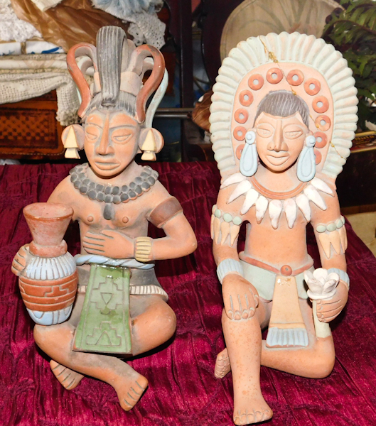 lot 108 image: Mexican Aztec war God and Goddess