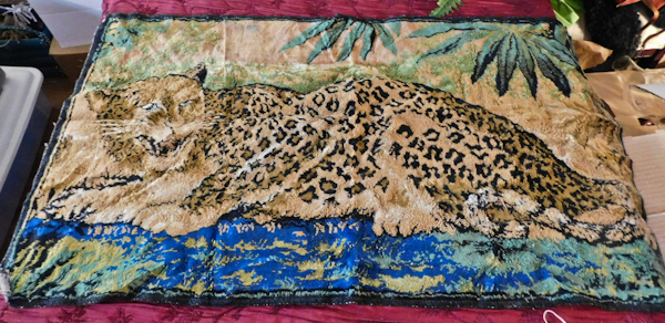 lot 155 image: Tapestry jaguar theme 37 x 19