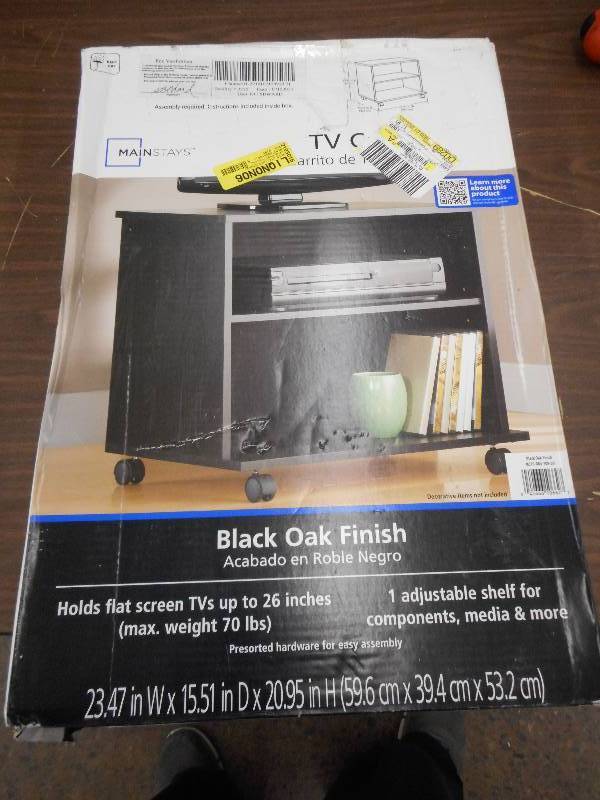 lot 28 image: Mainstays Tv Cart For Tvs Up To 23-12