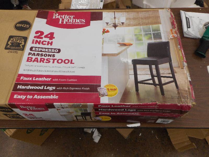 lot 37 image: Better Homes and Gardens 24 Parsons Bar Stool, Brown