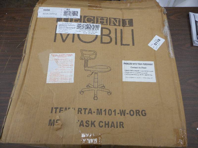 lot 44 image: Techni Mobili Mesh Task Chair, Orange