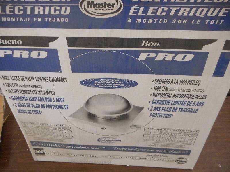 lot 131 image: 1000 CFM Power Roof Mount Vent in Mill
