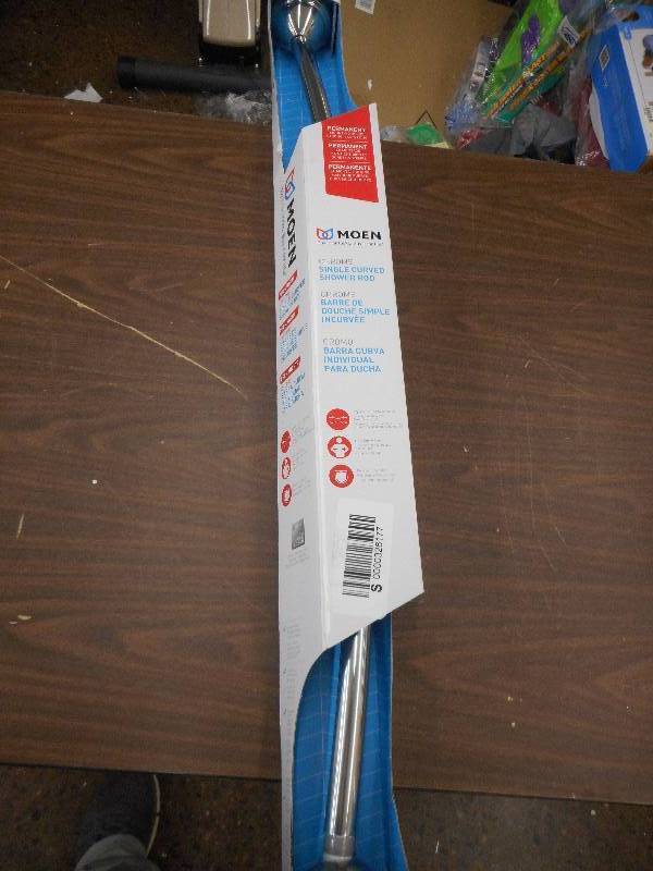 lot 49 image: 72 in. Adjustable Curved Shower Rod in Chrome