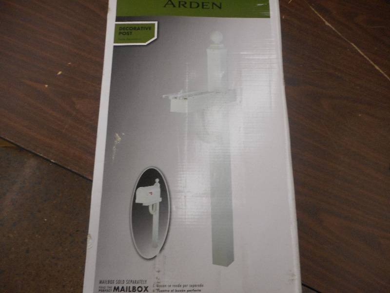 lot 70 image: Arden In-Ground Mailbox Post Kit in White