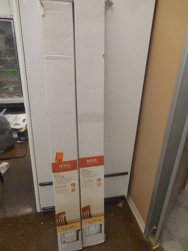 lot 55 image: (2) Cut to Width White 2 in. Faux Wood Blind - 72 in. W x 64 in. L