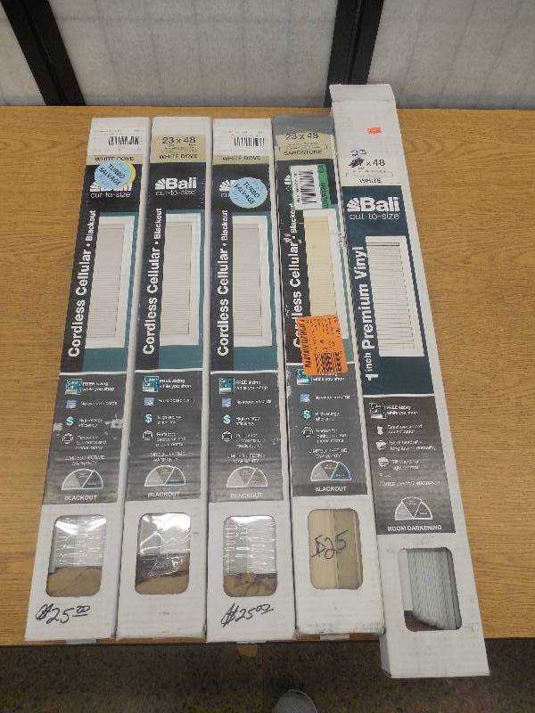 lot 60 image: (5) White Dove 916 in. Cordless Blackout Cellular Shade - 23 in. W x 48 in. L