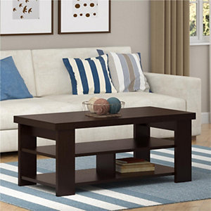 Ameriwood Black Ebony Ash Finished Hollow Core Rectangular Coffee Table