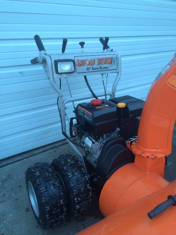 lot 1 image: Snow Beast 45 in. Commercial 420cc Two-Stage Electric Start Gas Snow Blower New