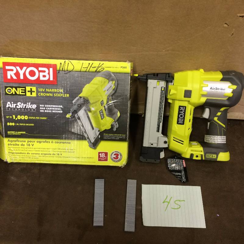 lot 45 image: Ryobi Air Strike 18 V Crown Stapler