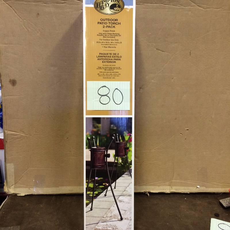 lot 80 image: Outdoor Patio Torch 2 pak new