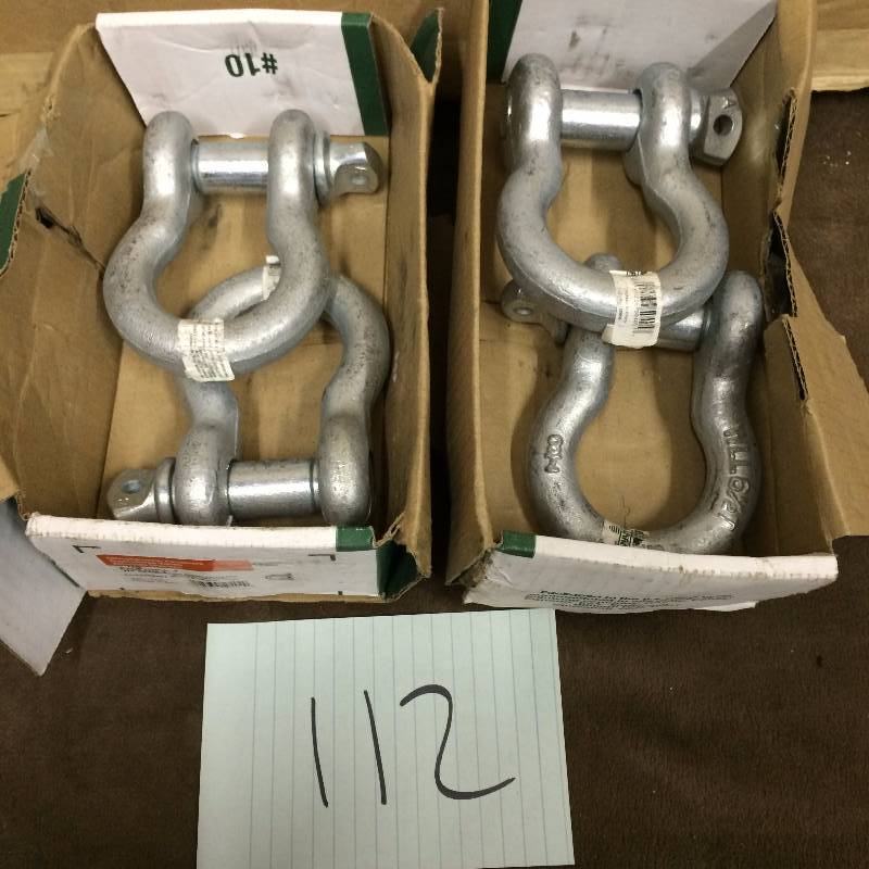 lot 112 image: Lot of 4 78 Screw Pin Anchor Shackle Hot Dip Galvanized G209 New