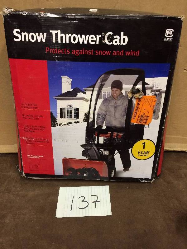 lot 137 image: Snow thrower Cab new