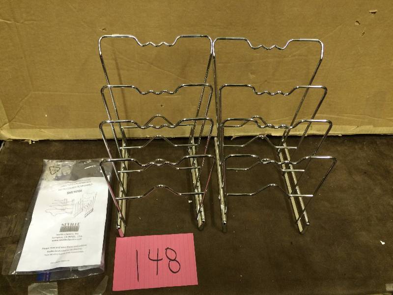lot 148 image: Seville Classics Classics 4 Tier Pan Organizer Rack new