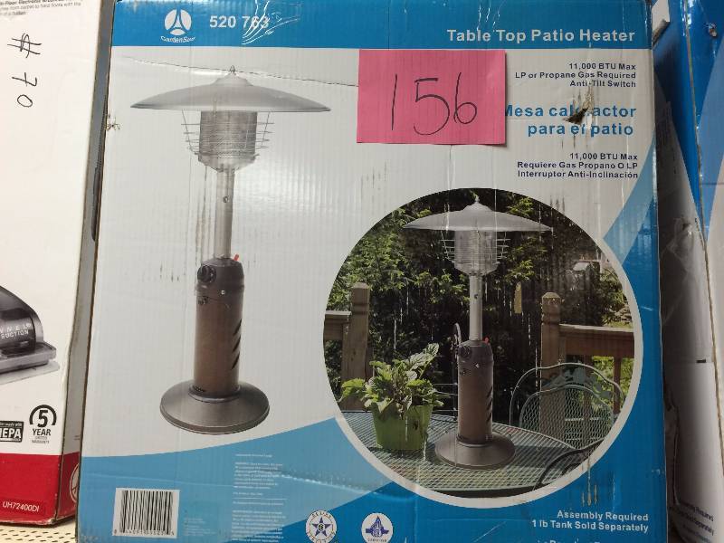 lot 156 image: Table Top Patio Heater New