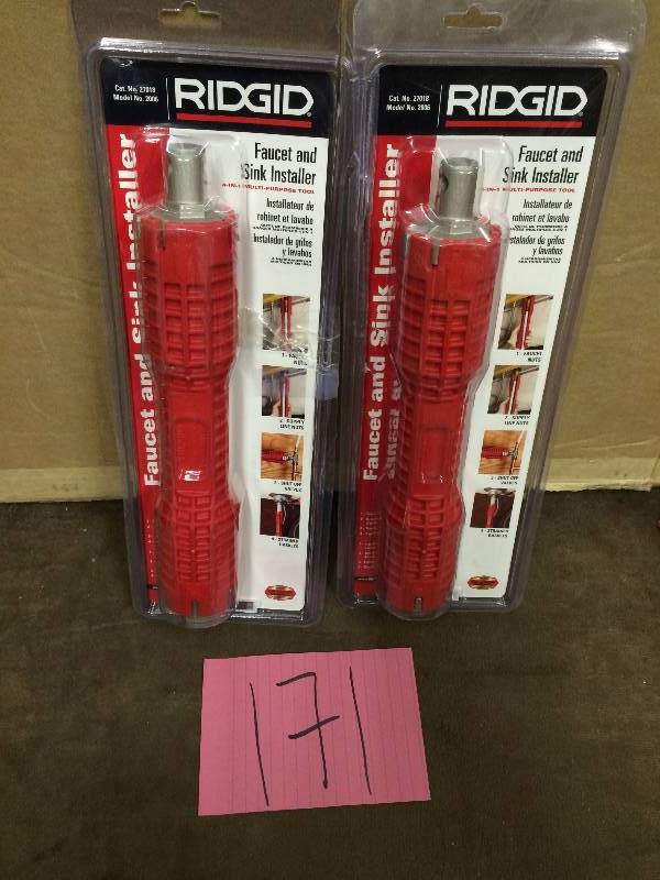 lot 171 image: Lot of 2 Ridgid Faucet and sink Installer New