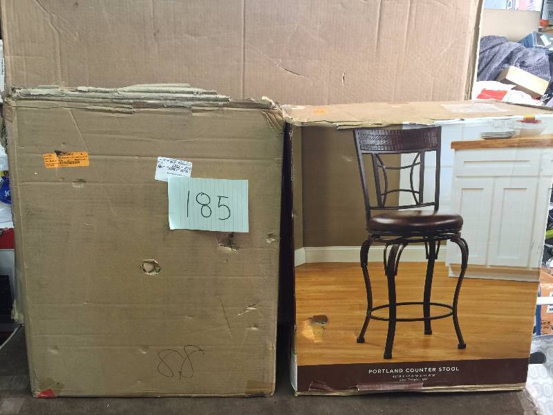 lot 185 image: Set of 2 Portland Counter Stool 42 x 17.5x21.5 seat heigh 26