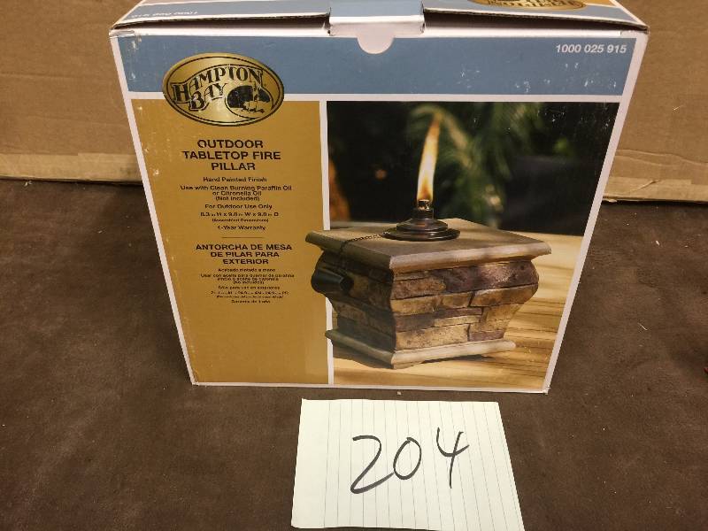 lot 204 image: Outdoor Table Top Fire Pillar New