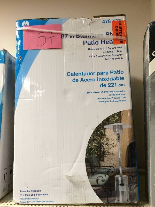 lot 157 image: 87 Stainless Steel Patio Heater New