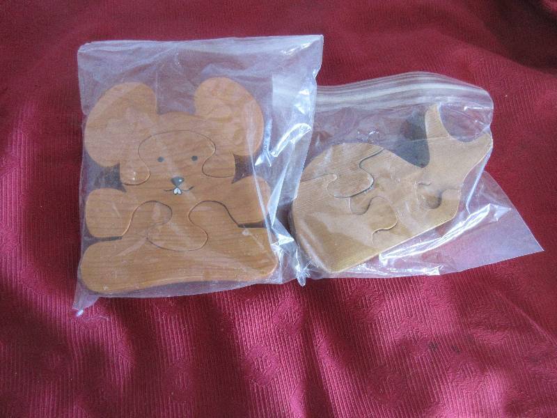 2 HAND CARVED WOODEN PUZZLES