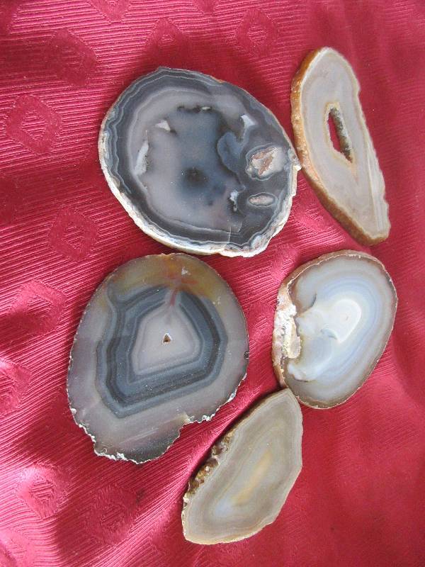 4 CUT AGATE PIECES