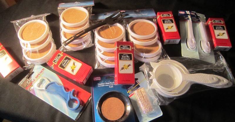 NEW LOT - Strainers, Coaster, Bottle Opener, Vanilla, Measuring Spoons, Misc