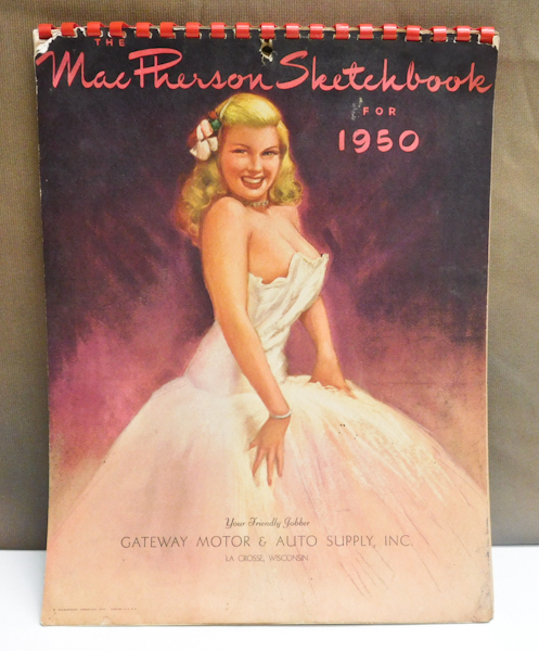 lot 16 image: Vintage 1950, Pin Up Calendar Sketchbook by MacPherson.