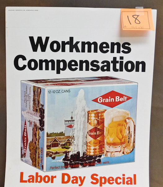 lot 18 image: Vintage Grain Belt Beer Store Advertising