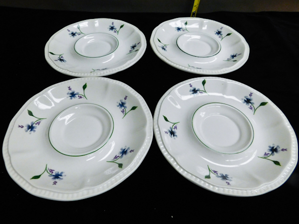 lot 100 image: 4 Kensington Staffordshire Ironstone England Wayside 1821 saucer plates