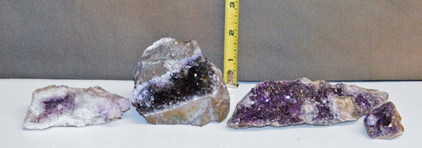 lot 117 image: 1.5 lbs Canadian Amethyst cluster with red hematite-rich red phantoms