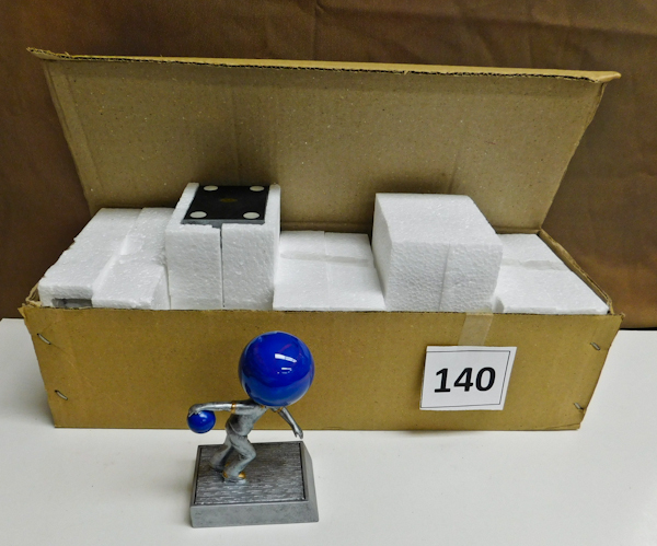 lot 140 image: 5 bobblehead bowling trophies