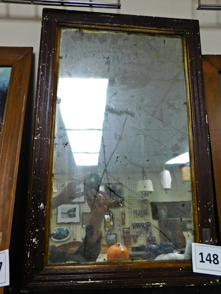 lot 148 image: wooden framed mirror