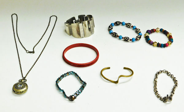 lot 159 image: necklace pendant watch and bracelets