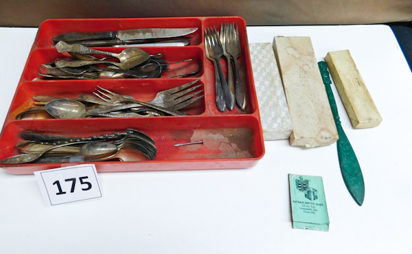 lot 175 image: 5 spoons with Rolex figural , 6 spoons with map of Cyprus figural and more