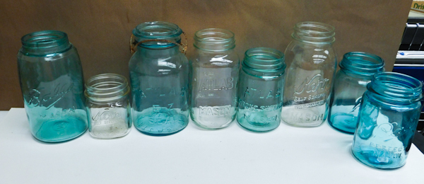 lot 181 image: jars blue clear ball kerr atlas