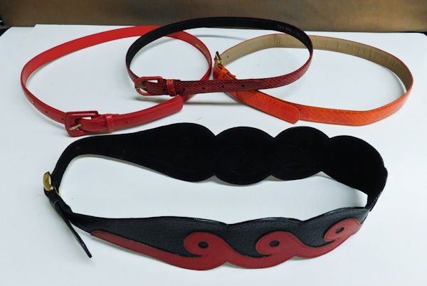 lot 186 image: 4 belts fashion leather