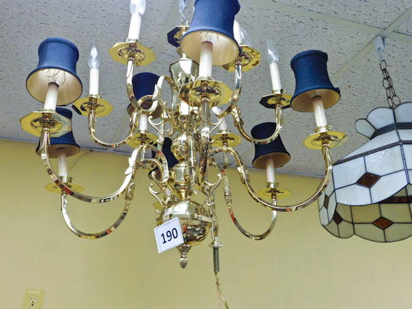 lot 190 image: brass chandelier 12 lights please see photos