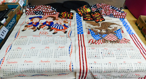 lot 193 image: two 1976 bicentennial calendars and 5 hav-a-danna head gear