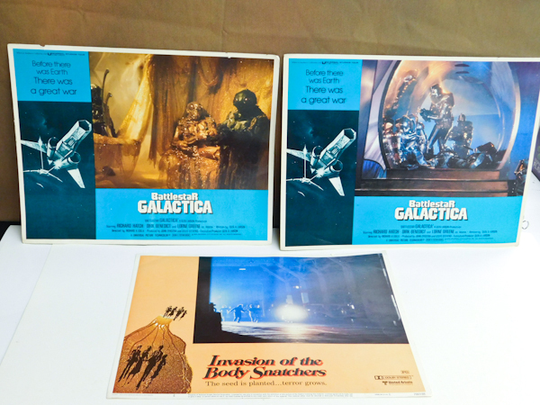 lot 210 image: two Battlestar Galactica and Invasion of the Body Snatchers handbills