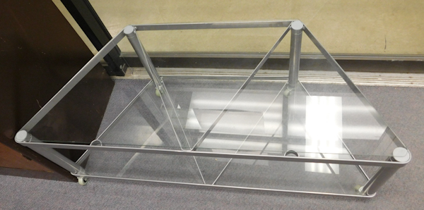 lot 230 image: Metal & Glass TV Table