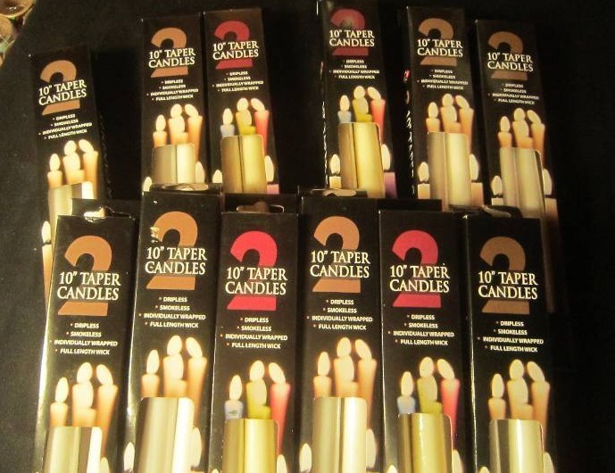 NEW LOT - 12 sets of 2 - 10 Taper Candles