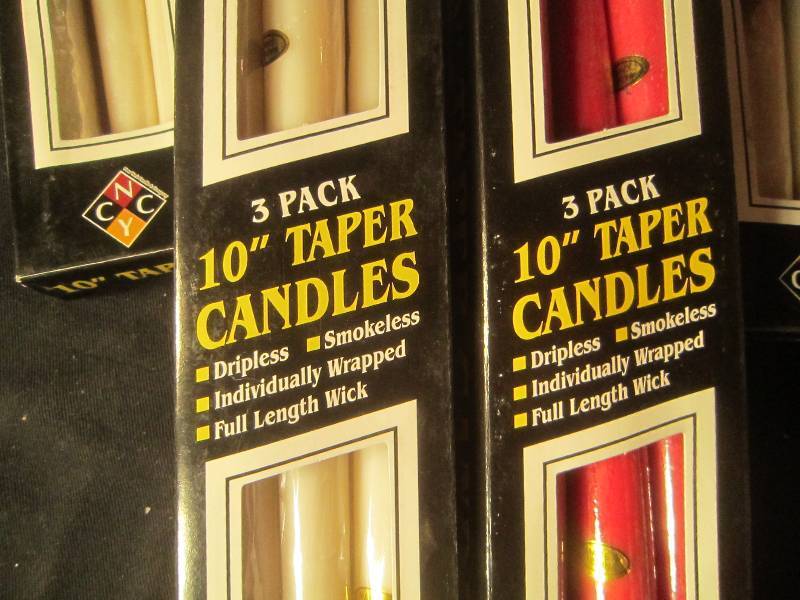 NEW LOT - 6 sets of 3 - 10 Taper Candles