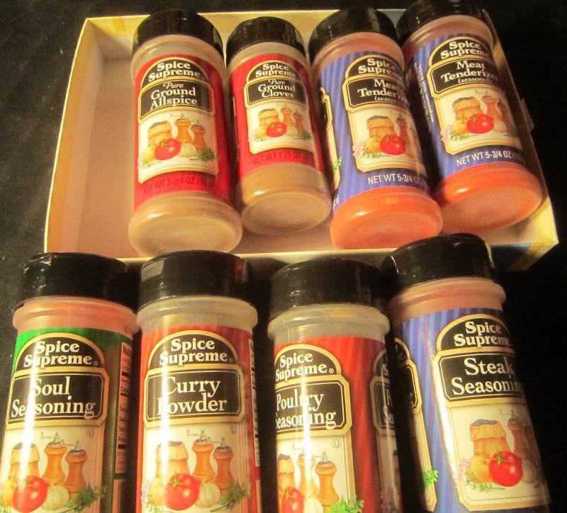 NEW LOT - Spices - Ground All Spice, Soul Food, Steak, Curry, 2 Meat Tenderizer, Ground Cloves